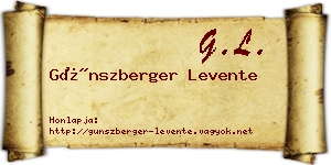 Günszberger Levente névjegykártya